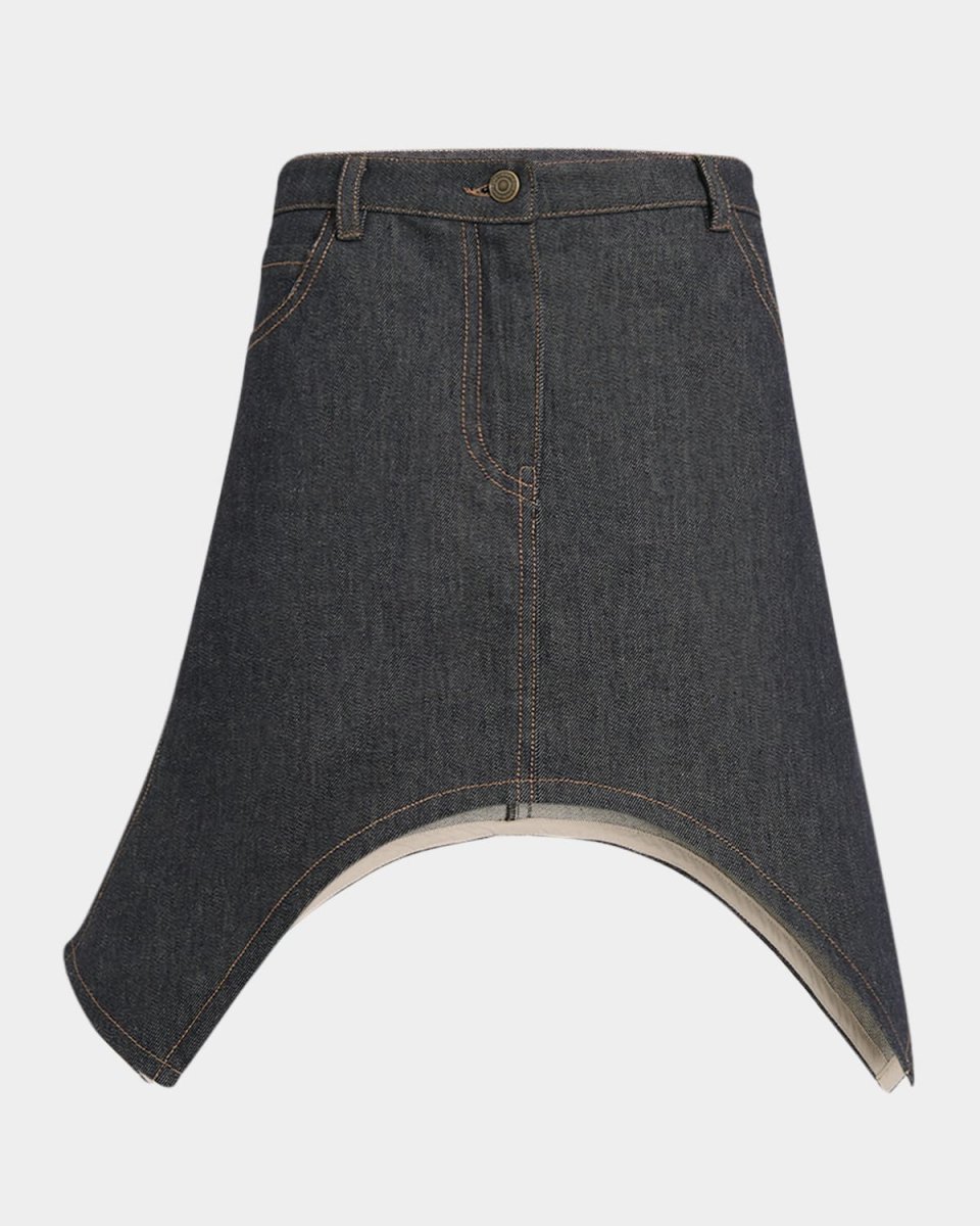Reversed Arch Denim Mini Skirt